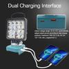 1Pcs Spotlights Camping Lamp 18V Lithium Battery Case Bl1830 Led Working Lights Flashlight Torch For Bl1860 Li-Ion Cell Pack