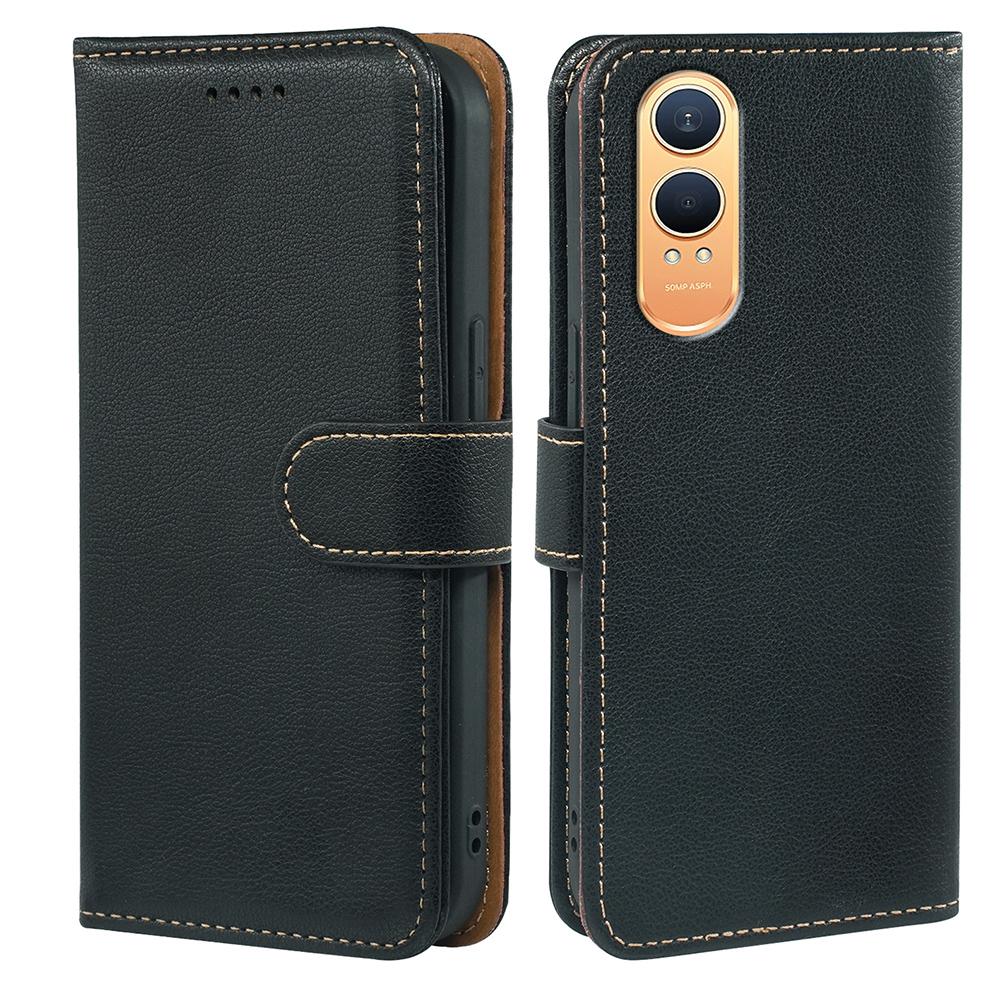 

Для OnePlus Nord CE4 Lite 5G/Oppo K12x 5G (Китай) Чохол Гаманець з RFID-захистом Шкіряний чохол для телефону з текстурою лічі Магнітна застібка Black