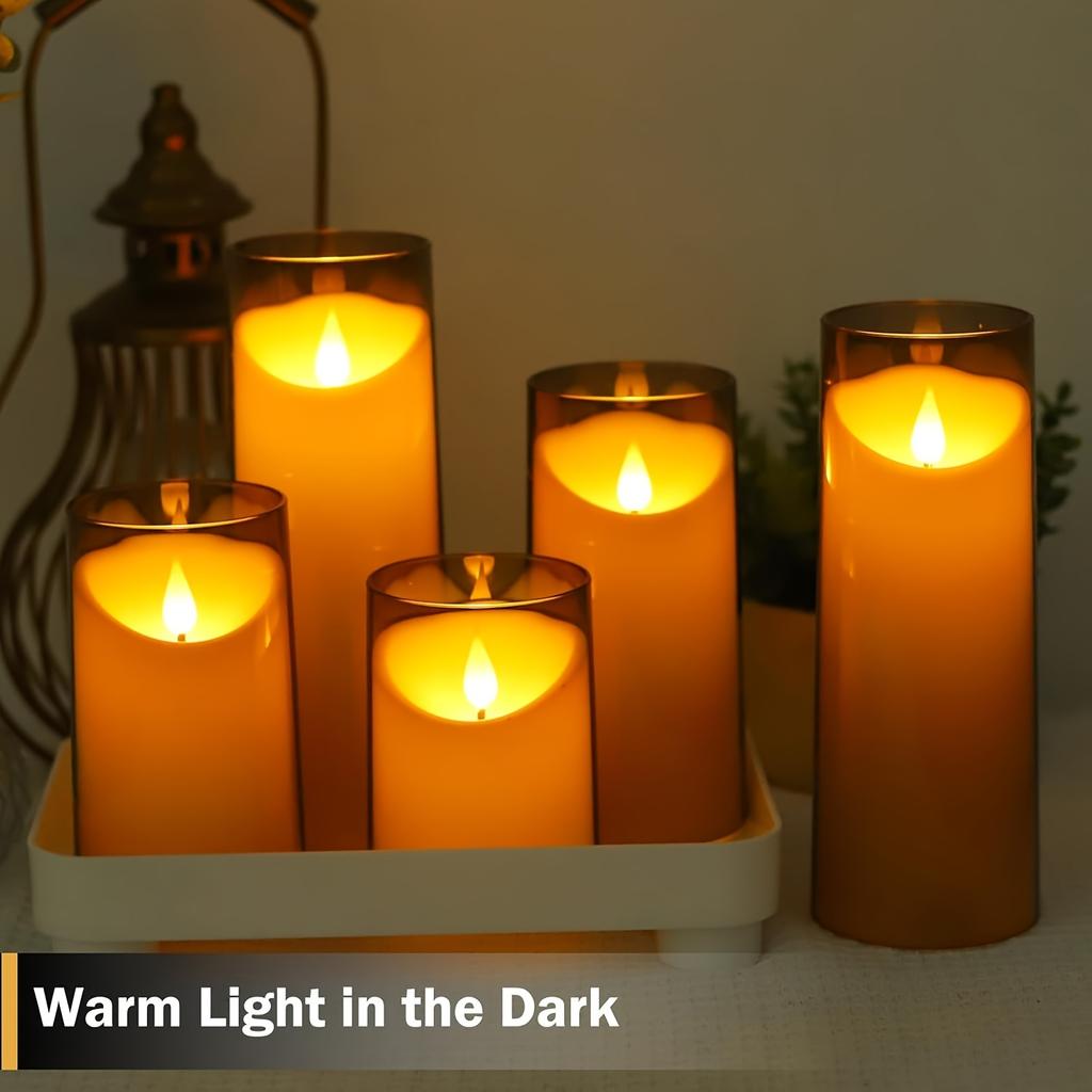 3Pcs/set LED Candle Light Electronic Battery Flickering Fake Tealight with Remote Control Timer for Christmas Wedding LED Lights