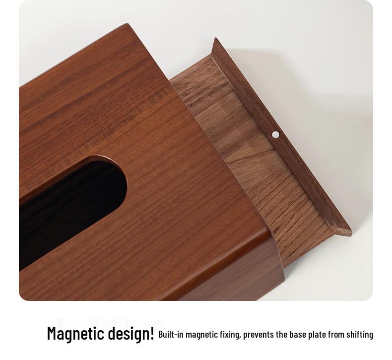 Huixing Light Luxury Solid Wood Tissue Box - Creative Desktop Napkin Storage for Living Room