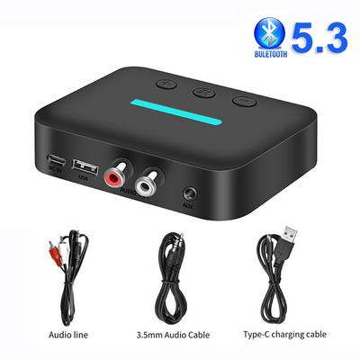 Bluetooth 5.3 Audioempfänger 3,5 mm AUX RCA USB U-Disk Stereo Musik Drahtloser Audioadapter für PC TV Car Kit Lautsprecherverstärker