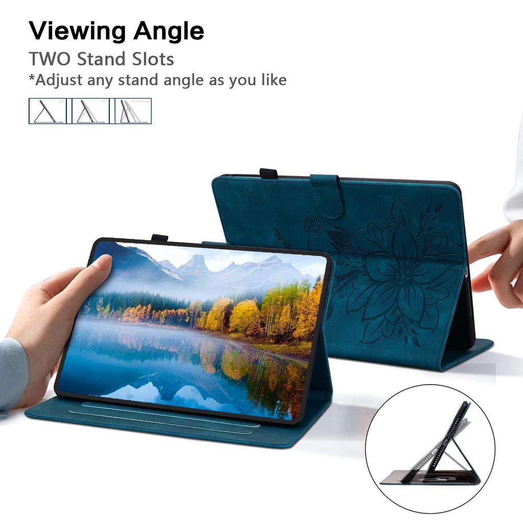 Pro Apple iPad Pro 12.9 (2021) (Také známý jako iPad Pro (12,9-palcový, 5. generace)).Pouzdro na tablet z PU kůže s nádherným květinovým embosovaným designem