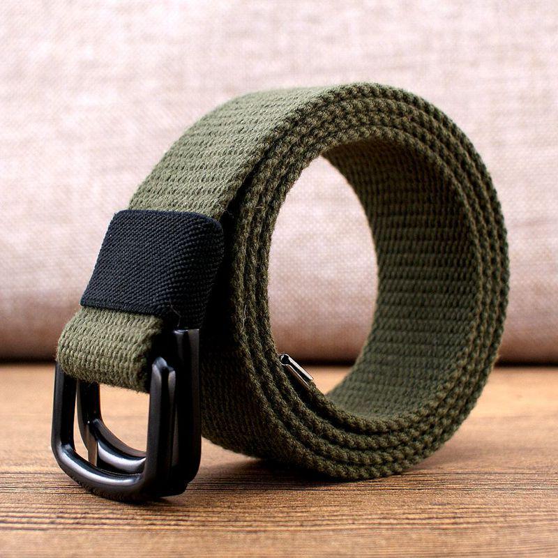 Men's Canvas & Leather Double Ring Stretch Belt