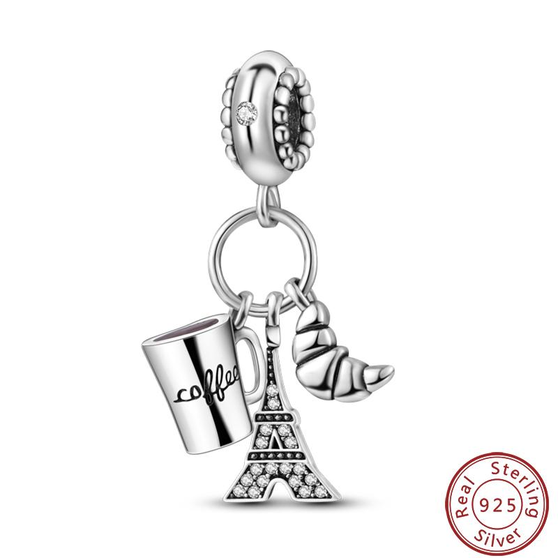 Seria Słynna Architektura Miedziana Wieża Eiffla Łuk Triumfalny Koloseum Charms Koraliki 3mm DIY Tworzenie Drobnej Biżuterii