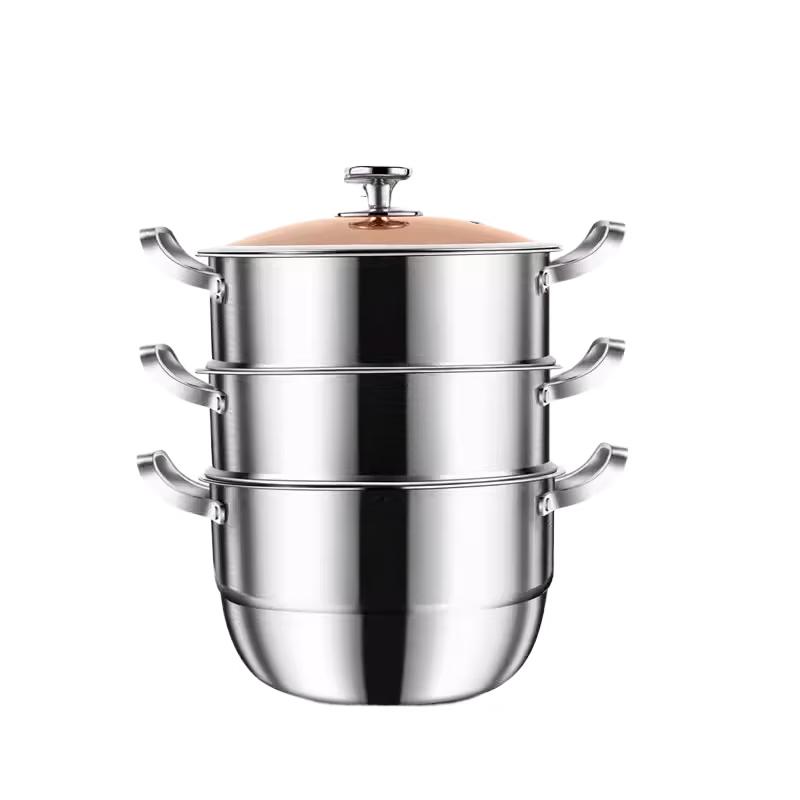 Yingbai 30cm 316 Stainless Steel Multi-Layer Induction Steamer Pot
