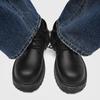 Plus Size Men Leather Shoes Black Platform Lace Up Casual Shoes for Young Men British Style Business Social