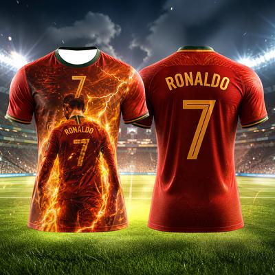 Fashion Ronaldo Adult Football Jersey Comfortable Breathable Quick Dry Soccer T Shirt For Men Women Training And Street Wear