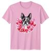 Boston Terrier Dog Love Watercolor TShirt Boston Terrier Dogs Valentines Day