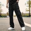 Men's Loose Fit Wide Leg Cargo Pants Straight Leg Casual Trousers for Work and Everyday