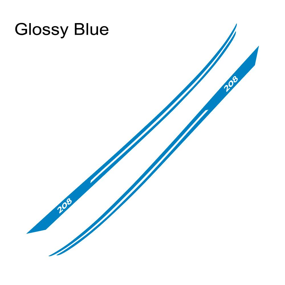 2PCS For Peugeot 208 Car Body Sport Stripes Stickers Auto Waist Line Vinyl Decor Decal Auto Body Decoration Tuning Accessories