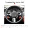 Black Suede Leather Steering Wheel Cover Trim For BMW For 4 Series F32 2013-