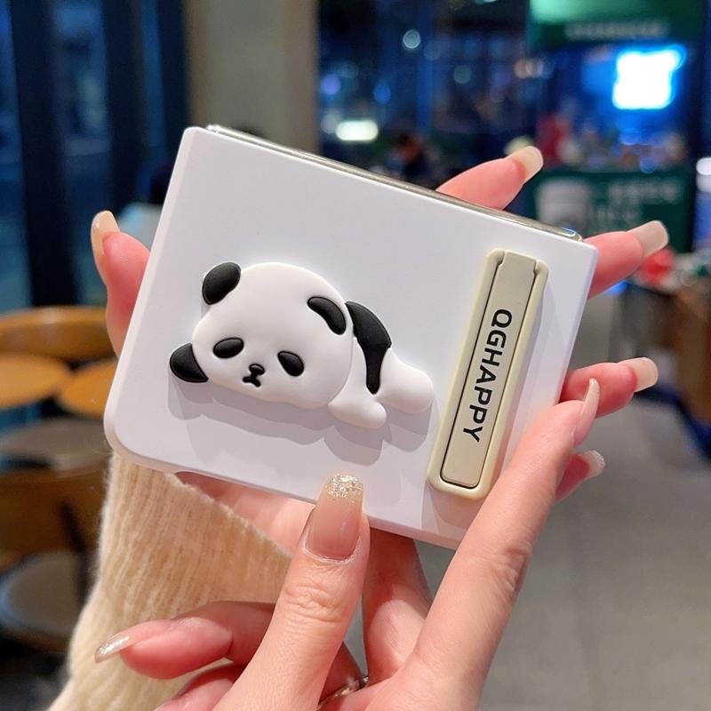 Case For Phone Yulin-003 Red For Huawei Pura X Cartoon Panda With Stand Cute Pc Skin Feel Phone Case New Solid Color Simple Fashion