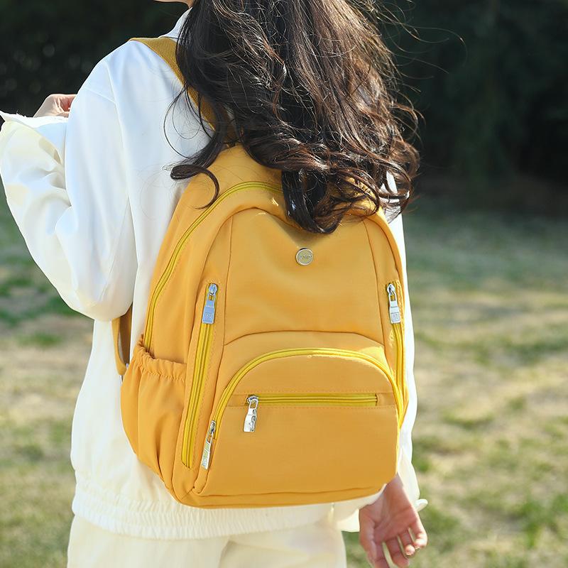 Women's Solid Color Backpack Travel Backpack Student Schoolbag