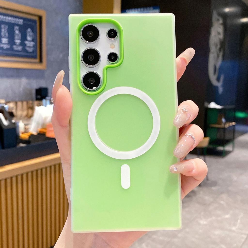 Matowe Przezroczyste Cukierkowe 2w1 Magnetyczne Etui Magsafe Dla Samsung S25 Edge S24 S23 FE Ultra Plus A17 A07 A56 A36 A26 A16 Miękkie Etui