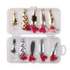 10Pcs Spoon Metal Hard Spinner Baits Fishing Lure Spinner Swimbaits Silver Golden Lure Baits Trebles Fishhooks