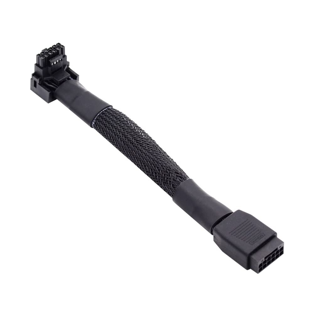 

NFHK 12VHPWR Power Modular Cable Male to Female Down Angled 90 Degree Extension for 3080 3090TI PSU 16Pin Graphics Card ATX3.0 PCI-E 5.0 12+4P чорний