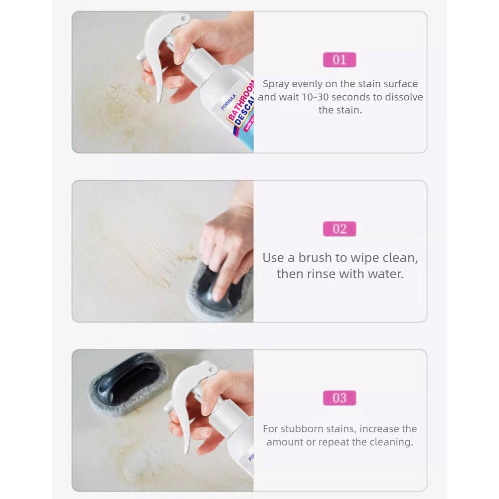 60 ml Spülbeckenentkalker Schaumreiniger, Multifunktionaler Badezimmerreiniger Spray für Dusche Toilette, Haushalts-Fleckenentferner für Fliesen
