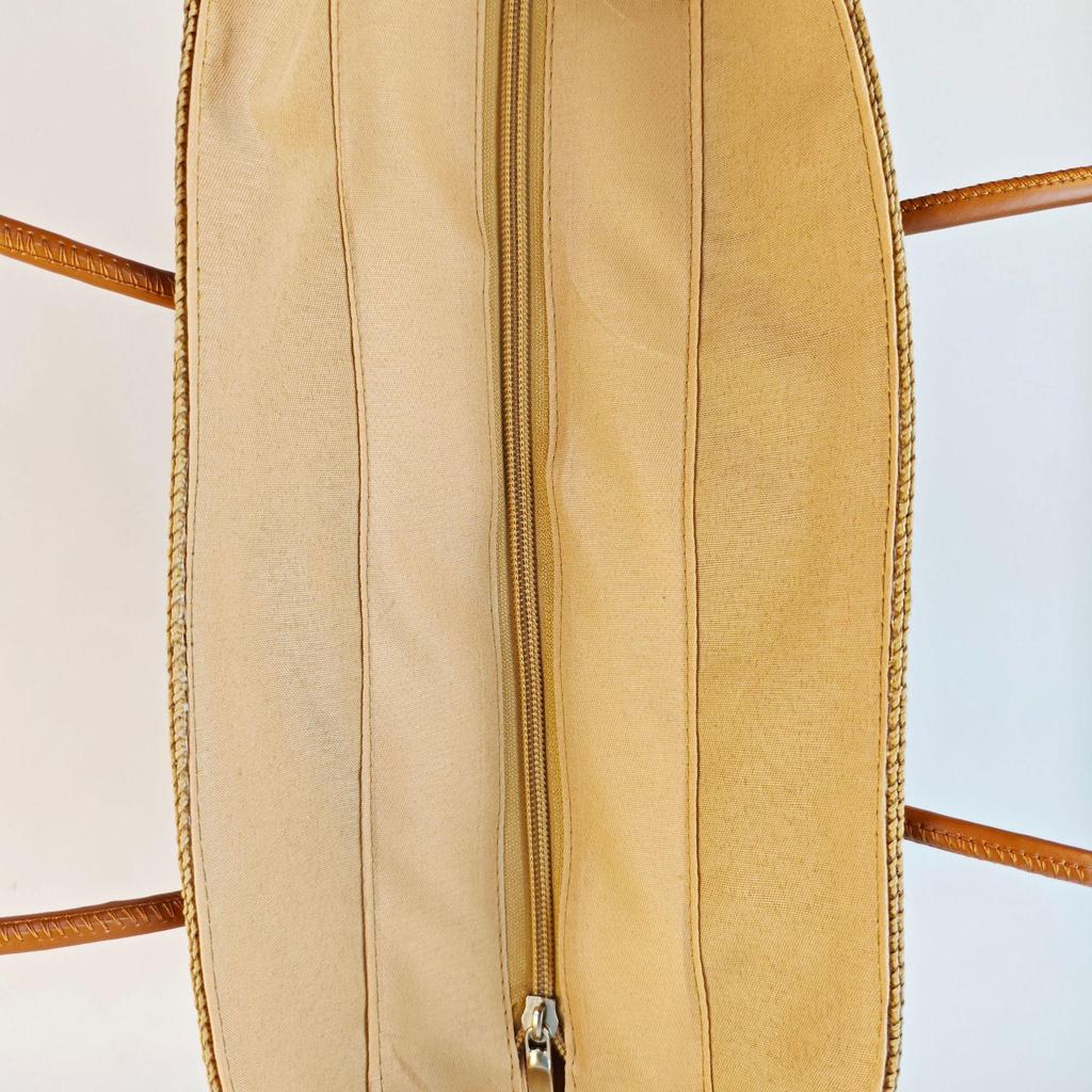 Women's Cowhide Woven Straw Tote - Large Capacity Summer Beach Bucket Bag