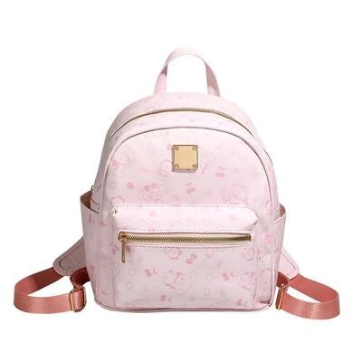 Mochila Rosa de Verão Bolsa Feminina Textura Moda Commuter Mochila Pequena Mochila Escolar Feminina
