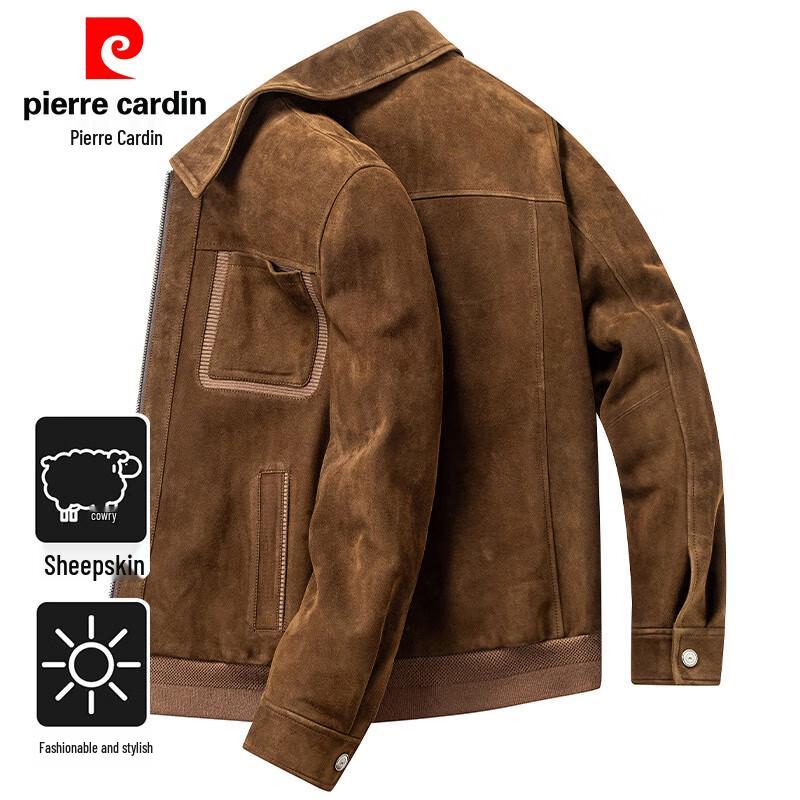 

Pierre Cardin Men s Genuine Sheepskin Lapel Jacket L