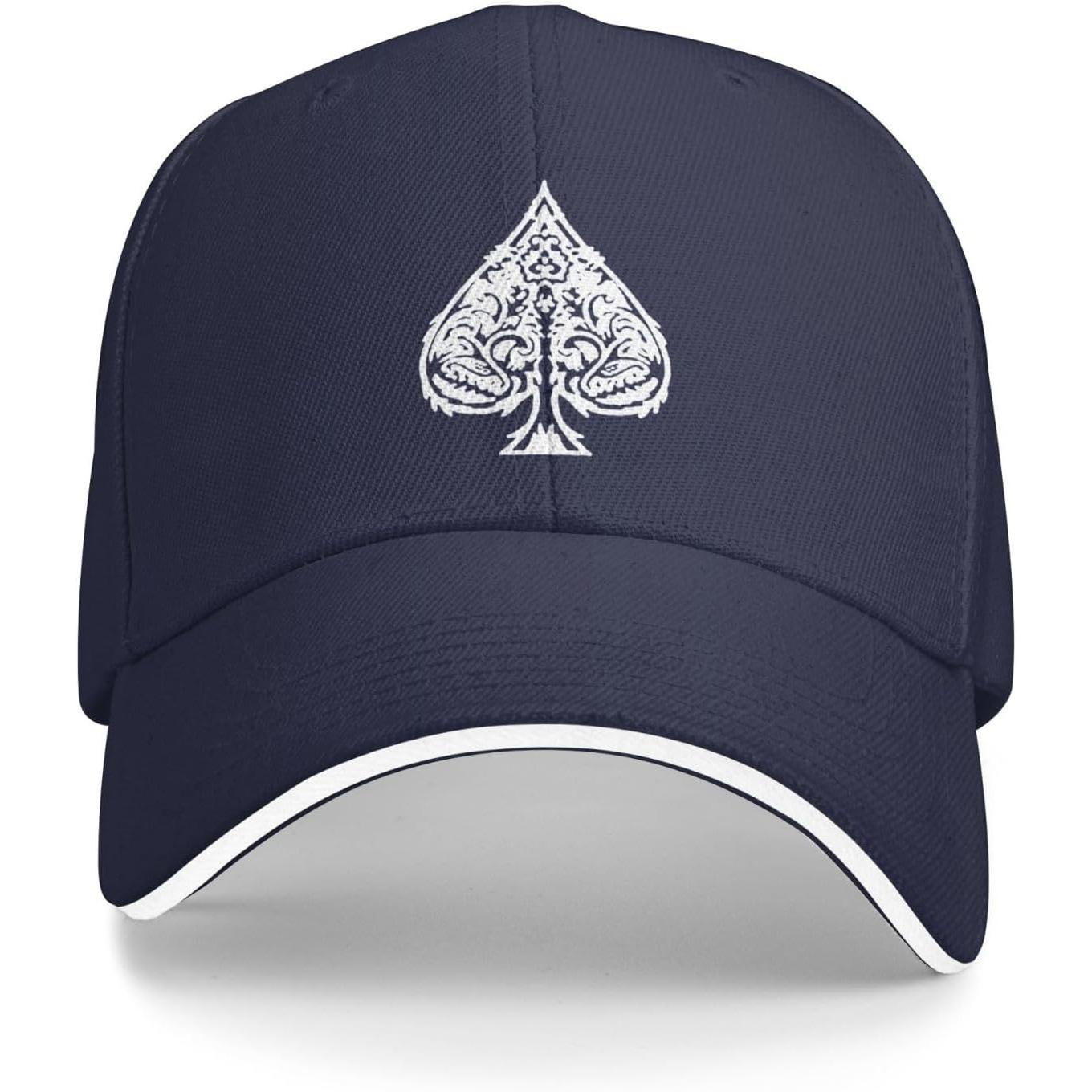 Poker Ace of Spades Baseball Cap Unisex Classic Adjustable Sandwich Baseball Cap Adjustable