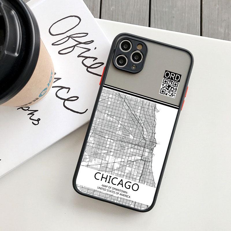Ins Travel Country Sketch City Map Phone Case For iPhone 8 7 Plus SE2 15 14 11 12 13 Pro Max Mini X XR XS Shockproof Funda Shell