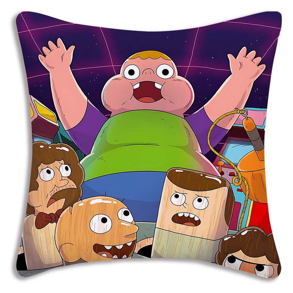 Roztomilé kreslené povlaky na polštář TV C-Clarence Dekorativní povlaky na polštář do obývacího pokoje Domácí dekorace Oboustranný tisk Krátký plyš Roztomilý povlak na polštář