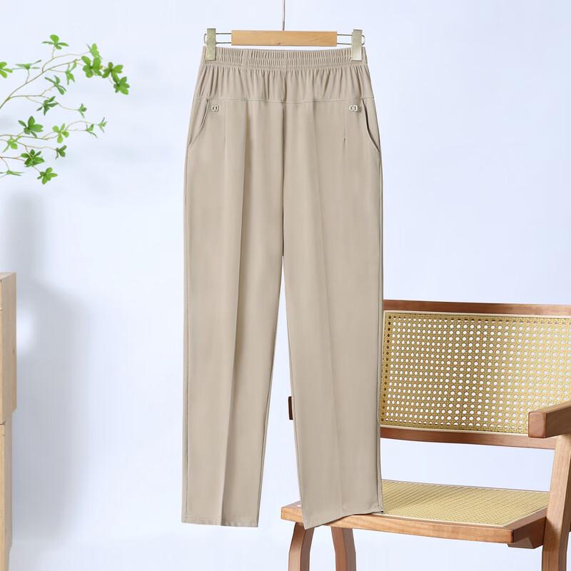 YUZHAOLIN 2026 Spring Women's Elastic Waist Straight Casual Pants