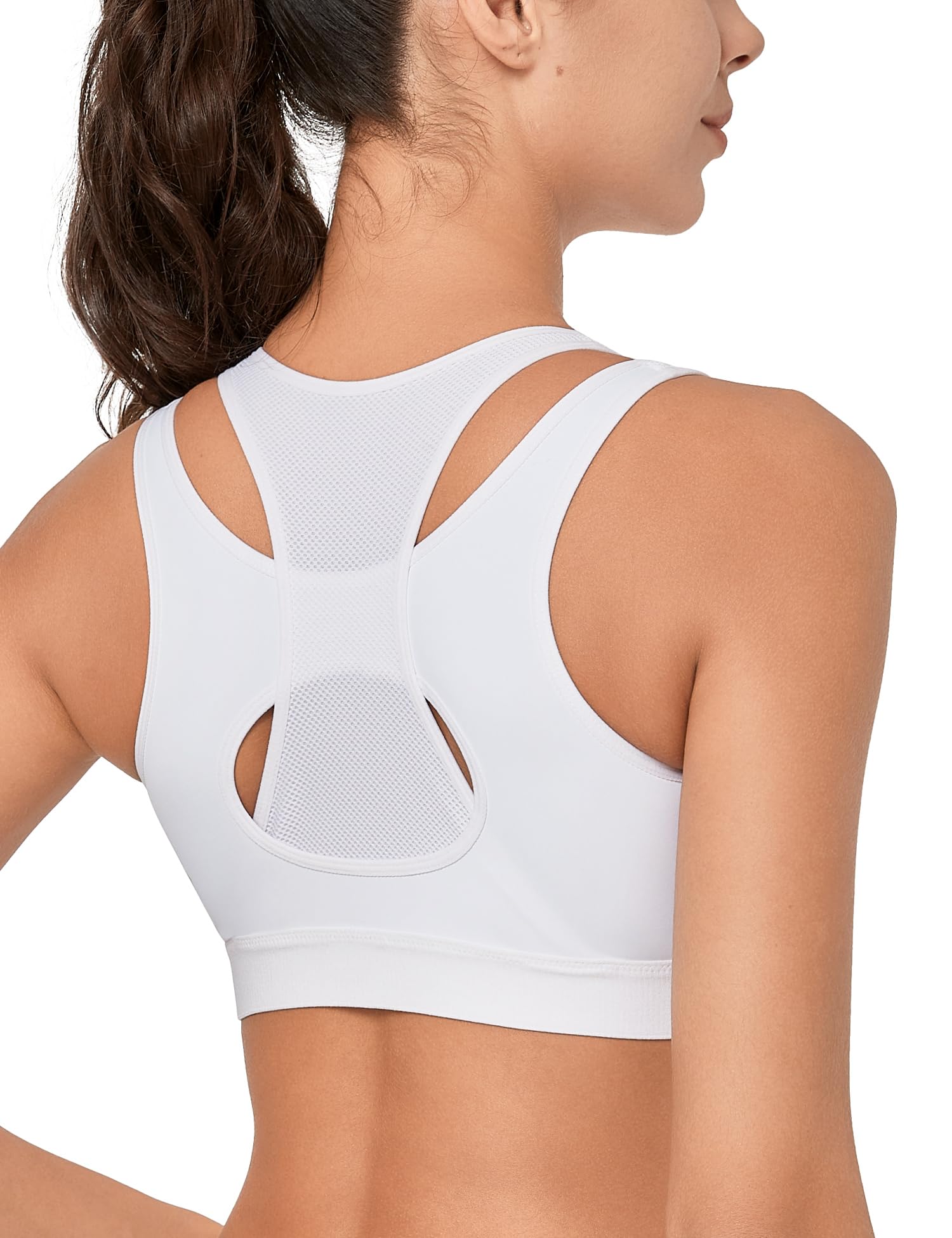 

Yvette Sports Нет Спереди Большой Высокий Интегрированный Многослойный Быстрый Спорт Спортивный Белый Бюстгальтер, Отскок, Открытие, Размер, Поддержка, Чашка, Ткань, Сушка, Сетка, Женский белый