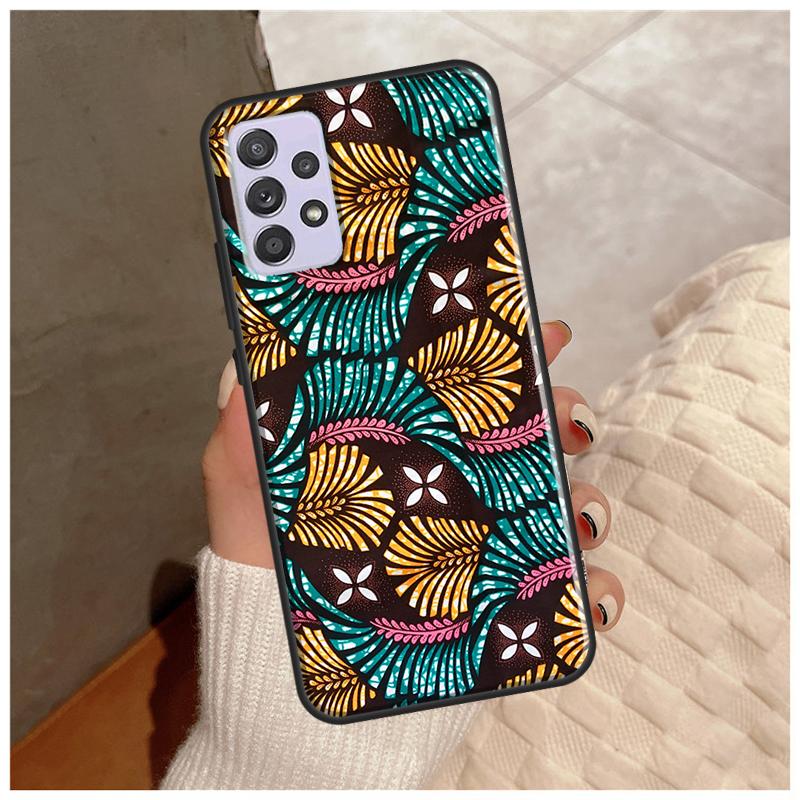 African Style Fabric Print Case For Samsung Galaxy A14 A34 A54 A12 A22 A32 A42 A52 A13 A23 A33 A53 A50 A51 A71 Cover