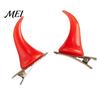Unique Holiday Hair Decor 2Pcs Halloween Evil Horn Clips, Small Horror Demon Goth Ear Clips for Photoshoots Hairpins, Barrettes Accessories
