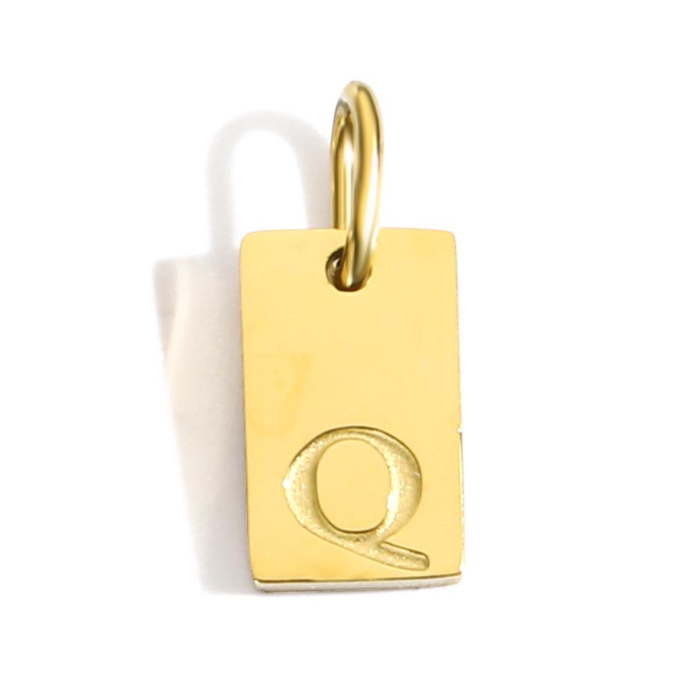 Gold-Plated Alphabet Pendant Accessories – 26 English Letters Stainless Steel for DIY Jewelry