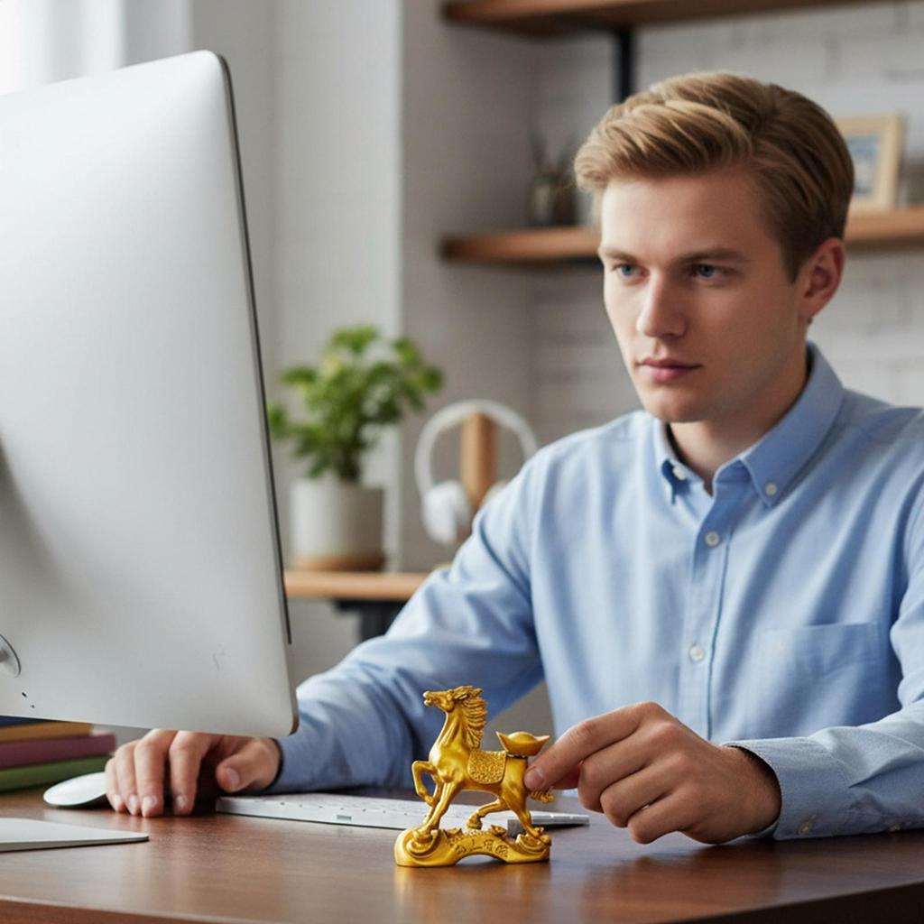 Horse Statue 2026 Good Luck Auspicious Chinese Decor Horse Wealth Table Statue New Year Figurines for Shelf Cabinet Entryway