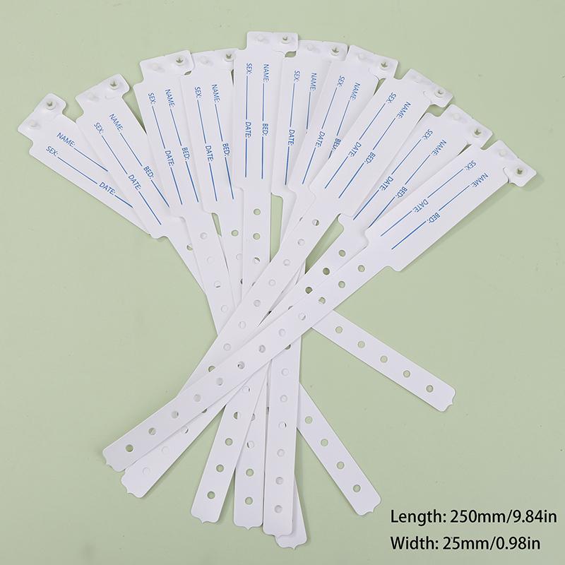 10Pcs Disposable Waterproof Plastic Wristband Handwritten Identity Information Disposable Single Use Wristband