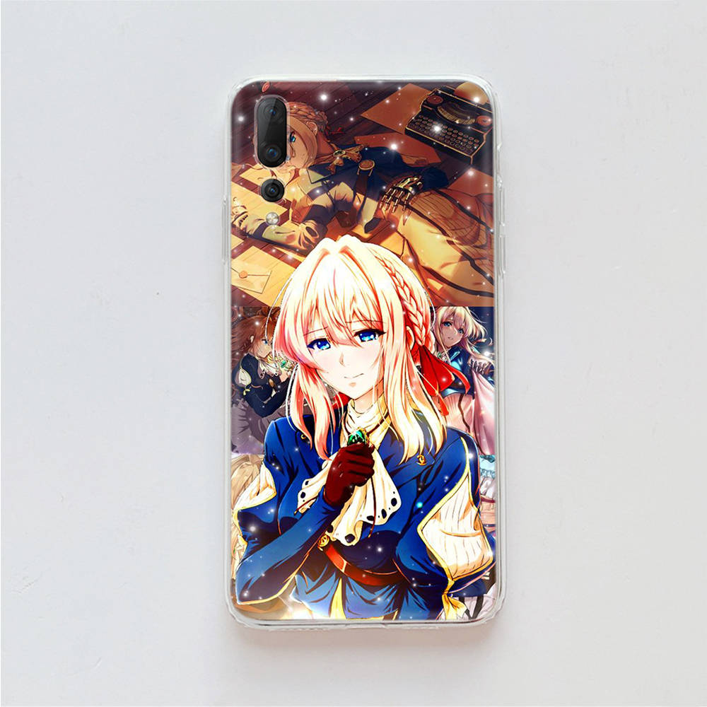 Violette Evergarden-TPU-Hülle für iPhone XR 7 8 14 15 11 12 13 X XS Pro Max Xiaomi Redmi 13C Hinweis 9 Samsung A22 S23 S24 Ultra Plus VIVO