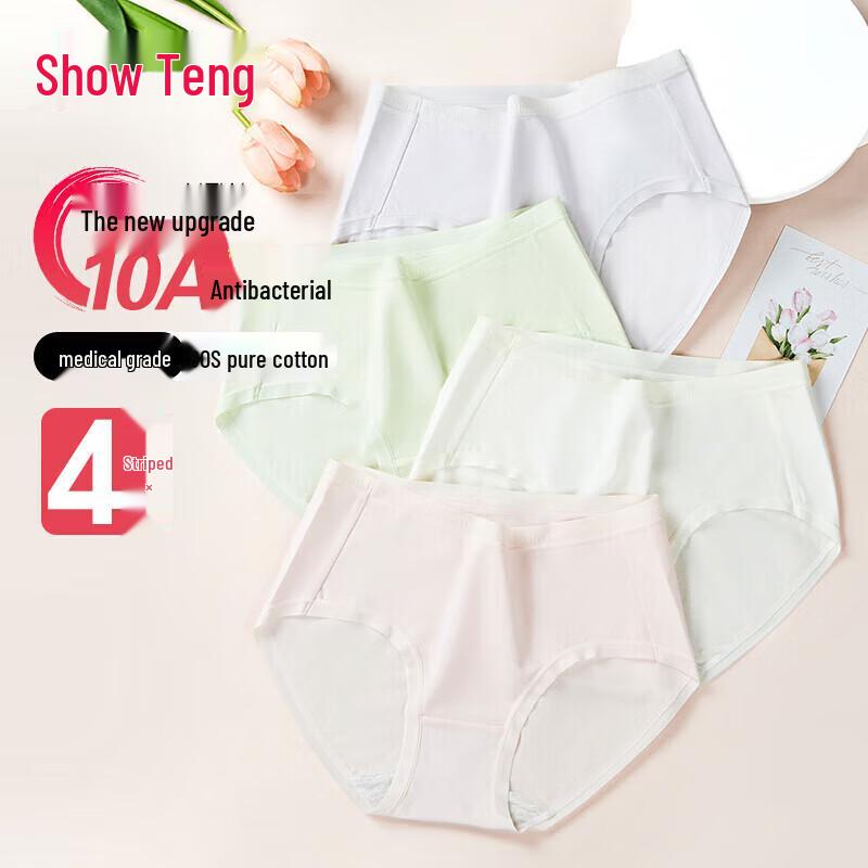 

Fenteng Women s Antibacterial Pure Cotton Briefs 4-Pack L