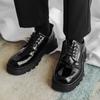 Men Fashion Casual Cow Leather Men's Square Toe Lace-up Formal Business Leather Shoes Dress Shoes British Breathable Size 39-44