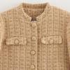 Womens Casual Chic Tweed Jacket Versatile Fashion Outerwear Daily Wear
