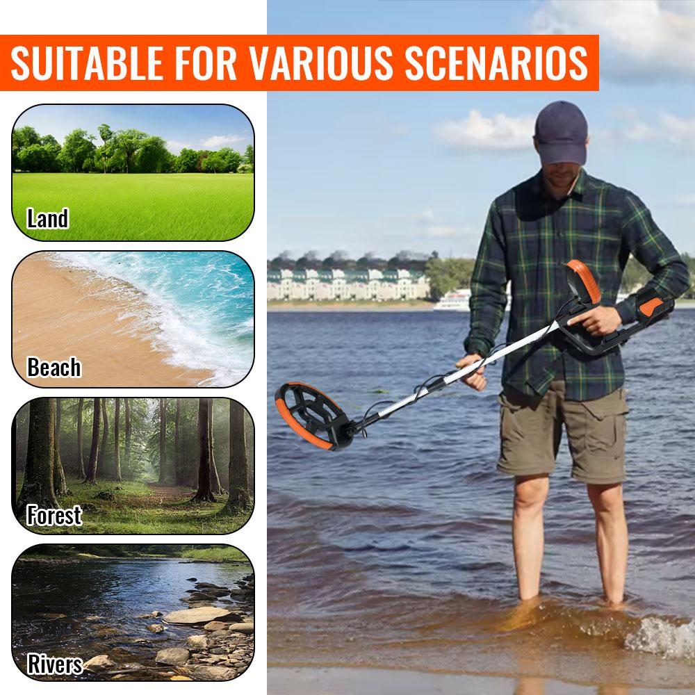 MD4050 Professional Metal Detector Underground Depth Scanner with LCD Display Waterproof Coil Gold Treasure Hunter High Accuracy