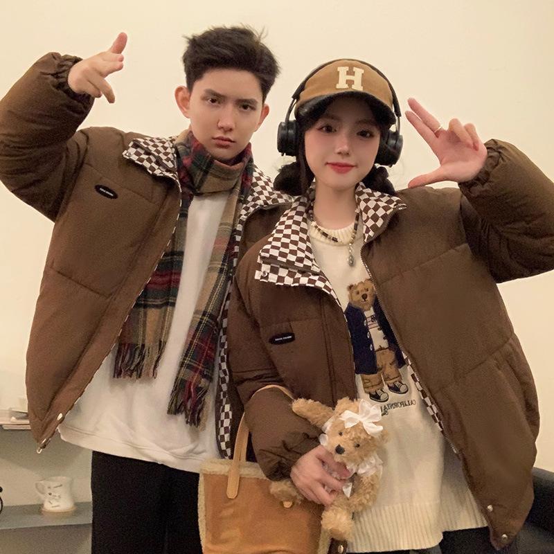 

Новая хлопковая одежда для пары, свободный и ленивый стиль, нишевый дизайн, маленькая зимняя утолщенная хлопковая женская XL