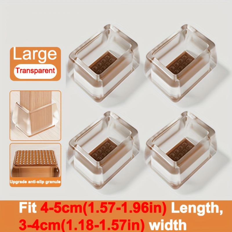 Upgrade Thick Super Wearproof Anti-Slip Granule Chair Leg Caps - Fit 0.79-1.18inch To 1.57-1.97inch Diameters and Widths - Plastic -Silent and Durable