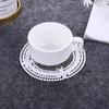 12cm Vintage Lace Coaster Placemat Embroidery Craft Bowls Coffee Cups Coaster European Style Fabric Anti-Scald Table Plate Mat