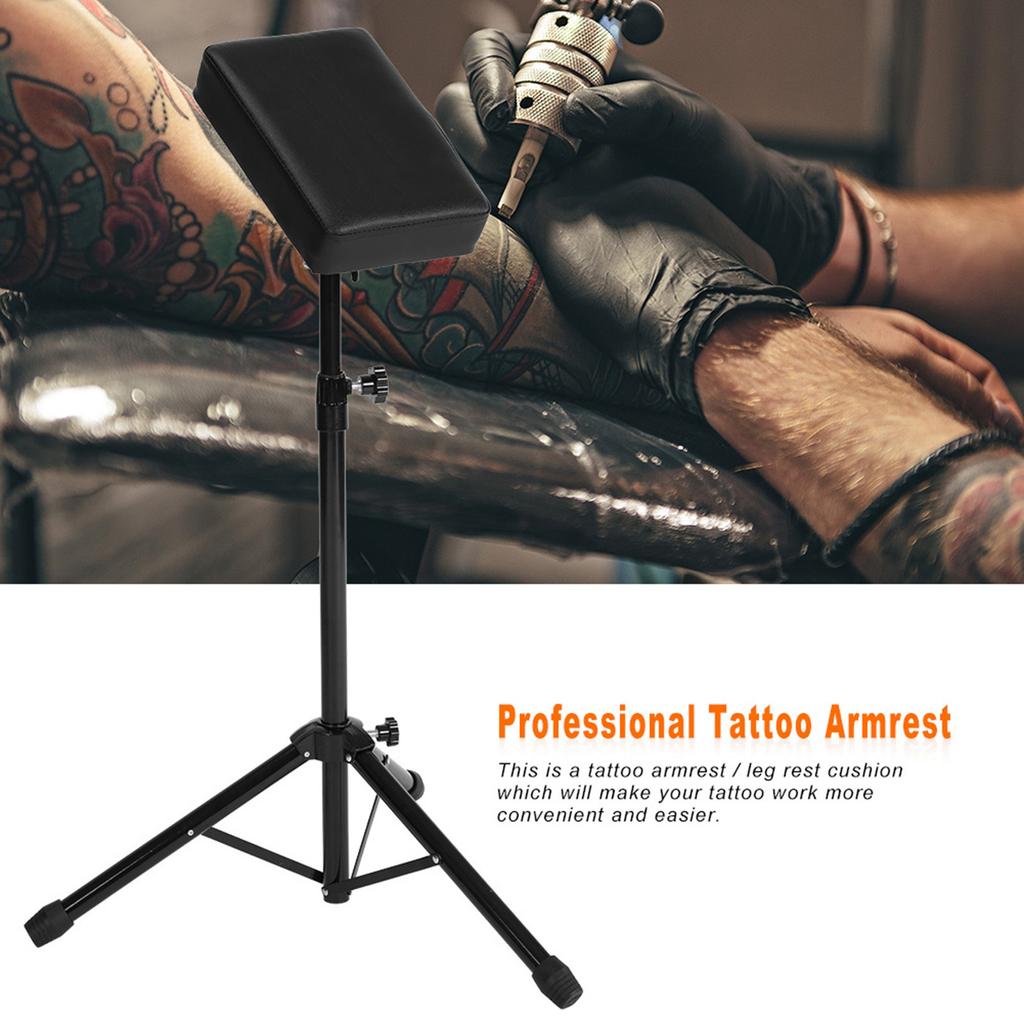 Adjustable Tattoo Armrest Professional Tattoo Armrest Tripod Stand with Soft Sponge Pad Portable Tattoo Arm Leg Rest Tattoo Tool