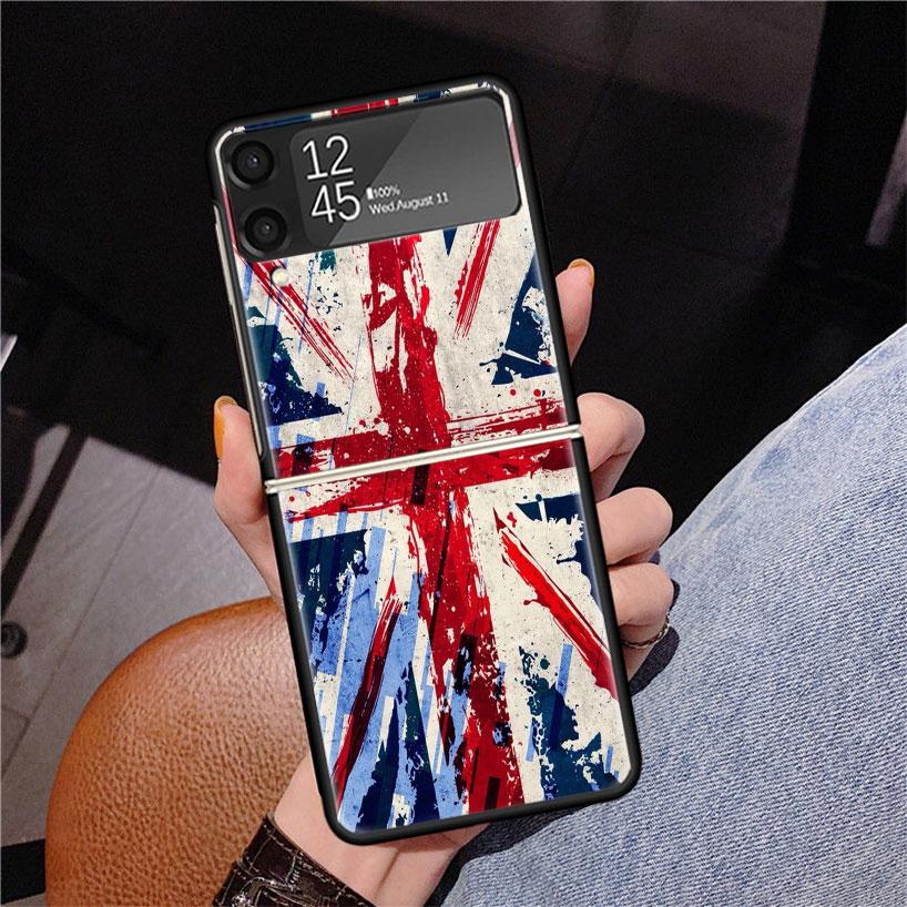 Union Jack England UK Flag Phone Case For Samsung Z Flip 7 6 5 4 3 Galaxy ZFlip7 ZFlip6 ZFlip5 ZFlip4 ZFlip3 5G Print Cover
