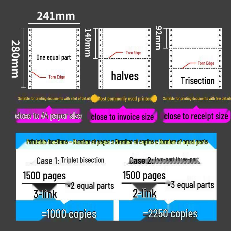 Triple & Twofold Dot Matrix Printer Paper - 2, 3, 4 Part Options