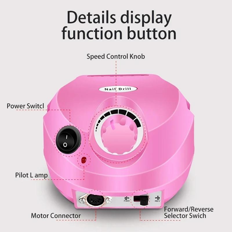 35000RPM Electric Nail Drill Professional Manicure Machine Nail Sander With Nail Drill Bits Portable Nail Salon Nail Files Kit