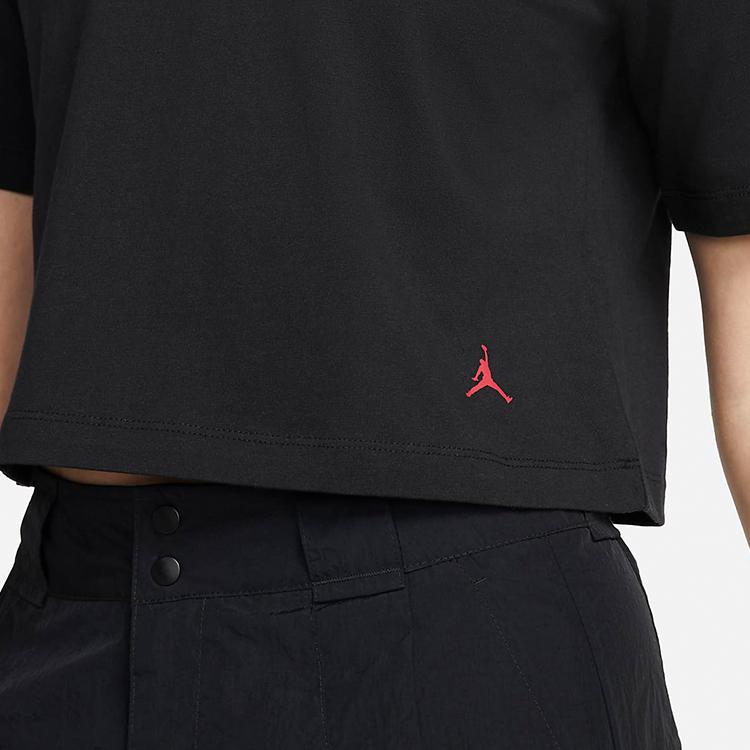 Jordan SS22 Casual Sports Printed Short Sleeve T-Shirt Women Tops Black DN2777-010