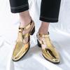 Luxury Blue High Heel Men's Shoe Fashion Formal Sandals Man Wedding Shoes Groom Design Pointed Dress Shoes Men Leather Oxford