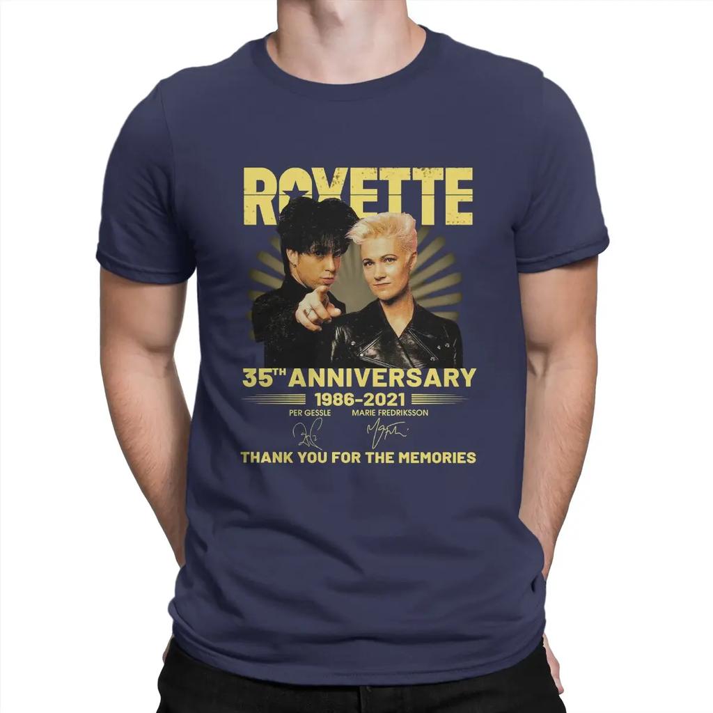Swedish Band In The 1980s Men's T Shirt Roxette Novelty Tee Shirt Short Sleeve O Neck T-Shirt 100% Cotton Party Clothes