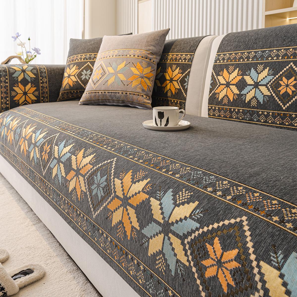 

1 шт. Шенилловая подушка для дивана, подходит для всех сезонов, современный и простой дизайн, декор для гостиной и спальни, нескользящая, прочная 90 * 160Cm